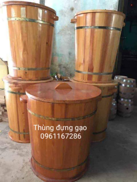 Thùng đựng gạo bằng gỗ loại 20 kg