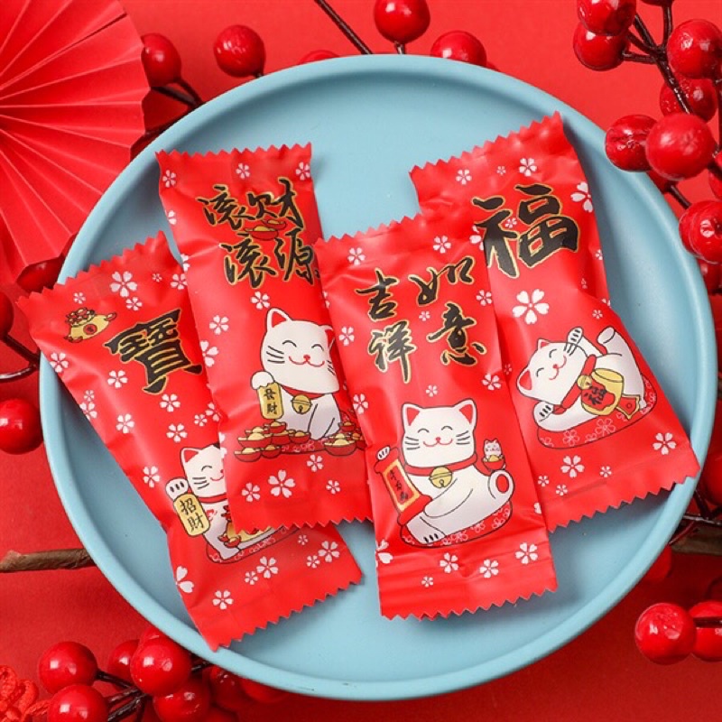 200 Túi kẹo nougat Mèo phú quý (4x9)/ TK49