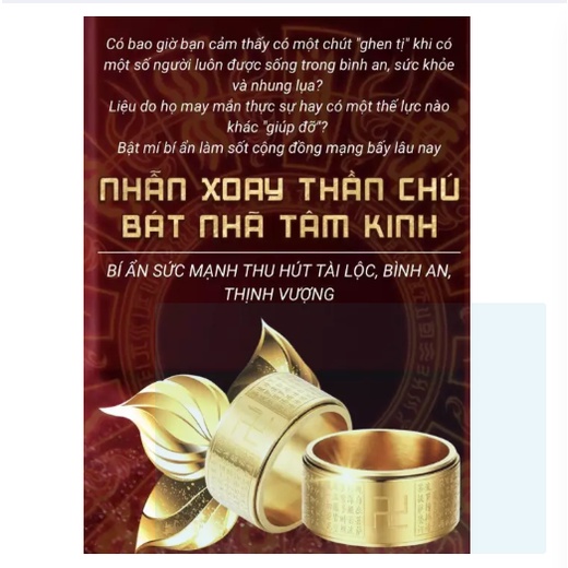 Nhẫn Xoay Khắc Bát Nhã Tâm Kinh Titan Ko Đen