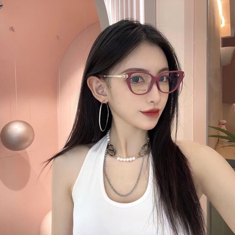 Gọng Kính Cận Nữ, BVLGARI, Kính mèo, không độ, thời trang giả cận mẫu mới nhất - donghokinhmat168