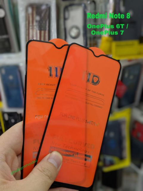 Kính cường lực 11D cho Redmi Note 8 / OnePlus 6T / OnePlus 7 dùng chung Full màn ôm viền 2.5D chất đẹp cao cấp
