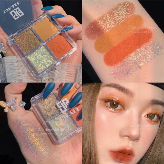 (Hàng Mới Về) Bảng Phấn Mắt Dikalu 4 Màu Tông Bí Ngô Đỏ Rượu Vang | BigBuy360 - bigbuy360.vn