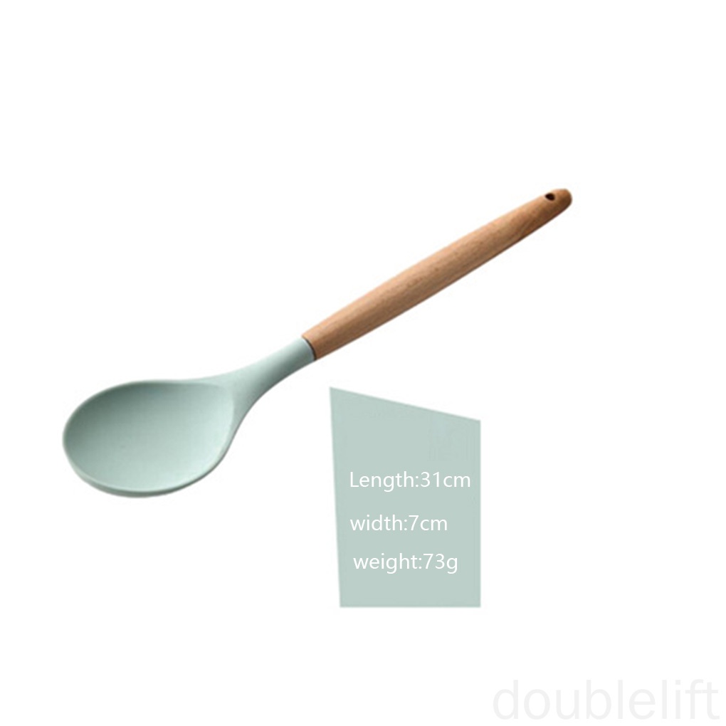 Dụng cụ nấu ăn nhà bếp với tay cầm gỗ chống dính nhiều loại tùy chọn tiện lợi