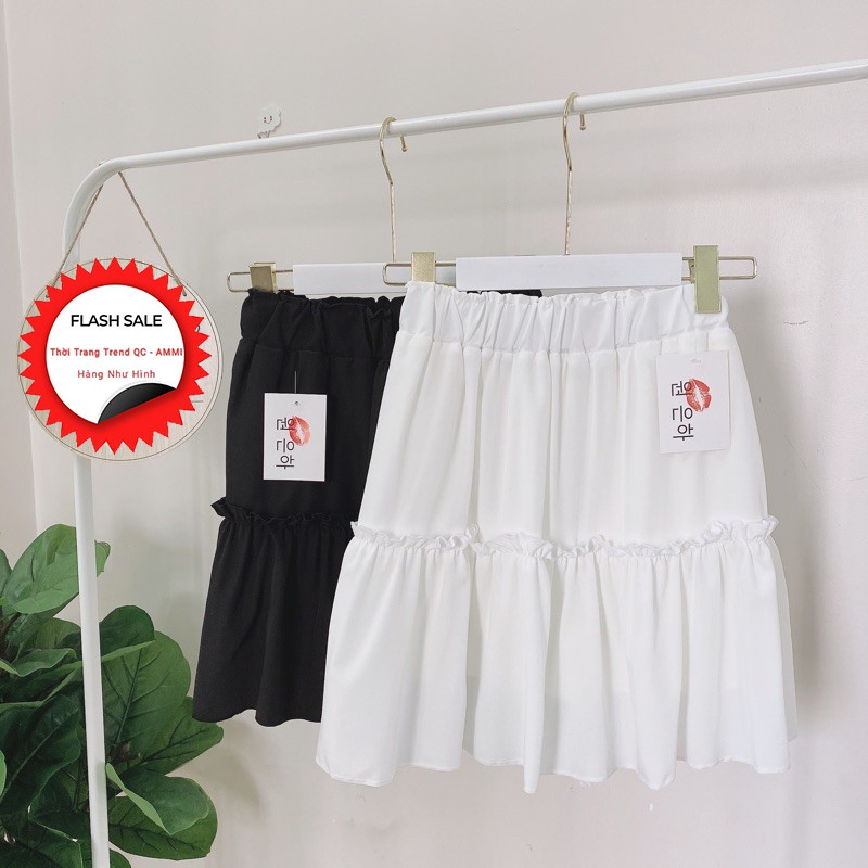 Chân Váy Xòe 2 Tầng Chất Đũi Kèm Lót | BigBuy360 - bigbuy360.vn