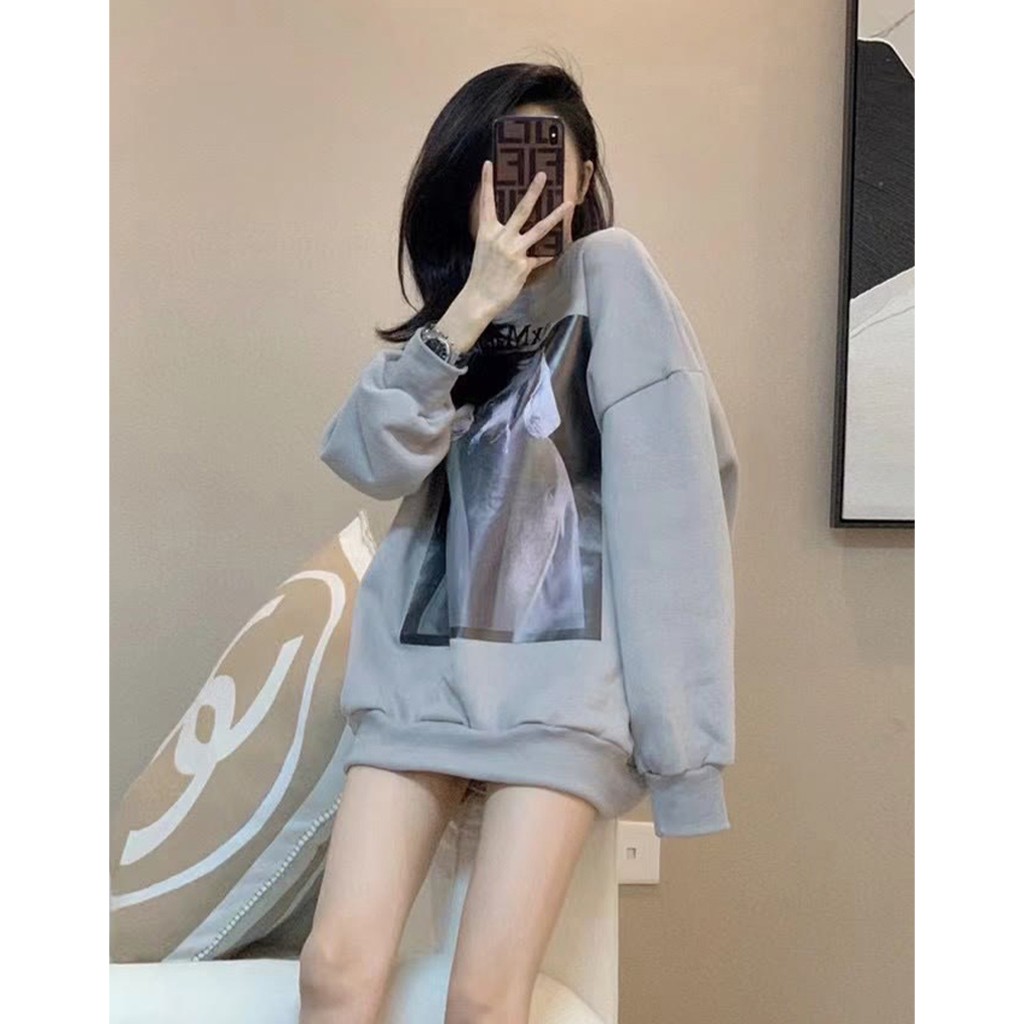 Áo Nỉ Sweater Nữ VIETSTAR hoodie vintage áo nỉ form rộng tay dài Hàn Quốc MAXMARA