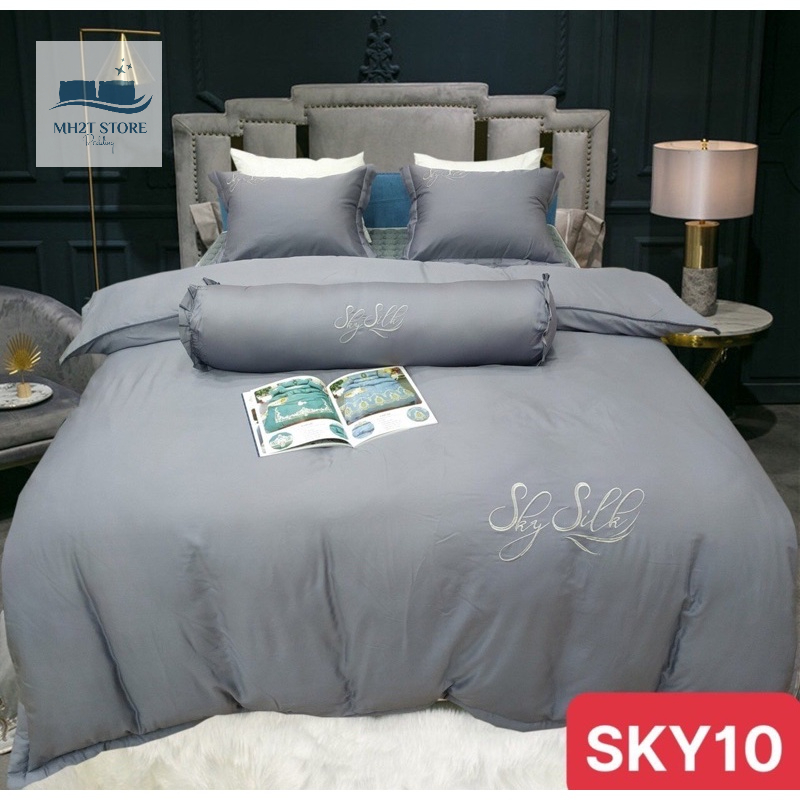 Bộ Chăn ga gối Lụa SKY 5 món thượng hạng, cao cấp SKY SILK MH2T STORE