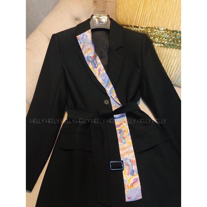 ÁO BLAZER NỮ PHỐI LỤA FORM SUÔNG | HELLY SHOP | BigBuy360 - bigbuy360.vn