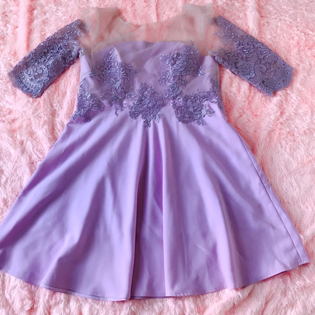 [Thanh Lý big size] Đầm ren tím
