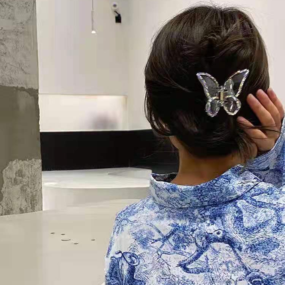 Kẹp tóc Haimeikang sau đầu bươm bướm đính đá cổ tích lãng mạn