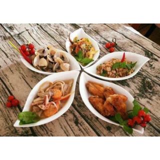 Set đĩa lá đẹp hàng Bát Tràng