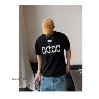 Áo Thun UNISEX Nam Nữ 0 GIỜ 0 PHÚT màu xanh lá dáng rộng