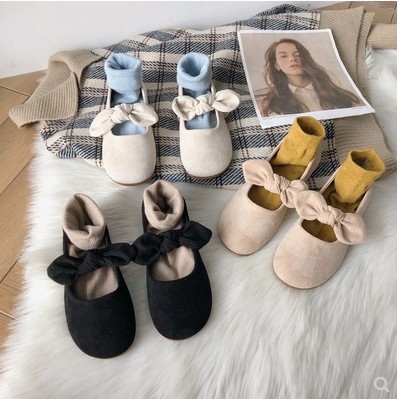 [SẴN 1 SỐ SỈZE ] Giày búp bê quai nơ da lộn phong cách nữ sinh Hàn Quốc - Thebluehouse | BigBuy360 - bigbuy360.vn