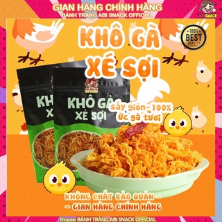 [Xả Kho]  Bánh tráng ABI khô gà xé sợi cay loại gà khô cay gói mới túi zip 100g thực phẩm và đồ uống