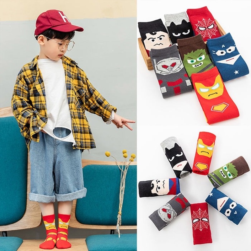 Vớ Cotton in hình siêu anh hùng người nhện dễ thương cho bé trai