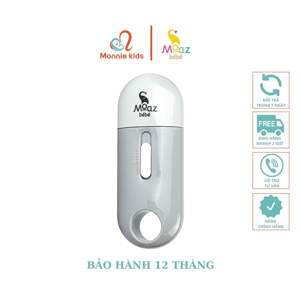 Máy dũa móng tay cho bé Moaz Bebe MB015 với 6 đầu mài nail mini có đèn pin