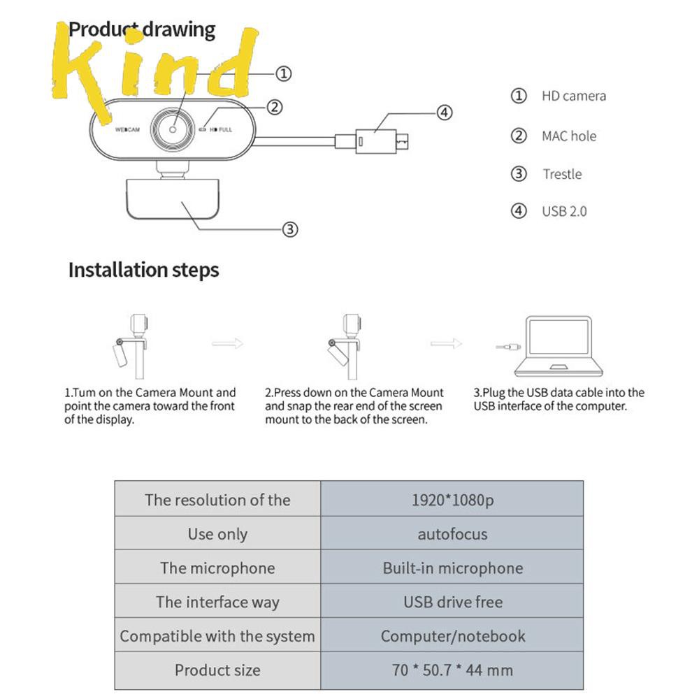 Webcam Mini Usb 2.0 1080p Cho Máy Tính | BigBuy360 - bigbuy360.vn