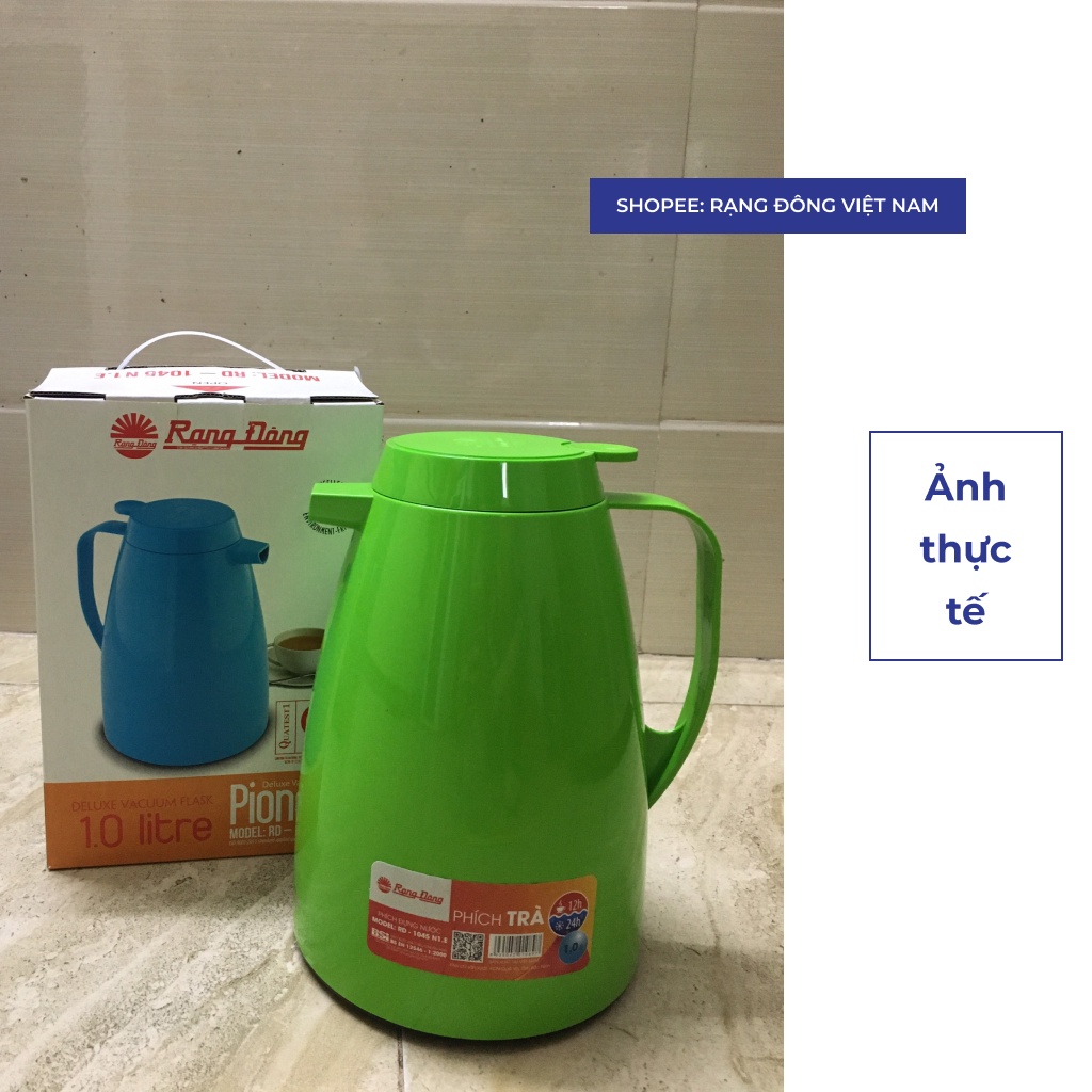 Phích pha trà giữ nhiệt 1,5 lít Rạng Đông, bình thuỷ đựng nước nóng, chất liệu nhựa cao cấp, Model: RD-1542 N2.E