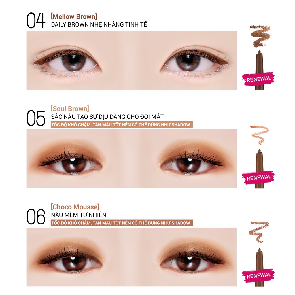 Gel kẻ mắt Bbia Last Auto Gel Eyeliner (10 màu) 0.3g - Bbia Offical Store | BigBuy360 - bigbuy360.vn