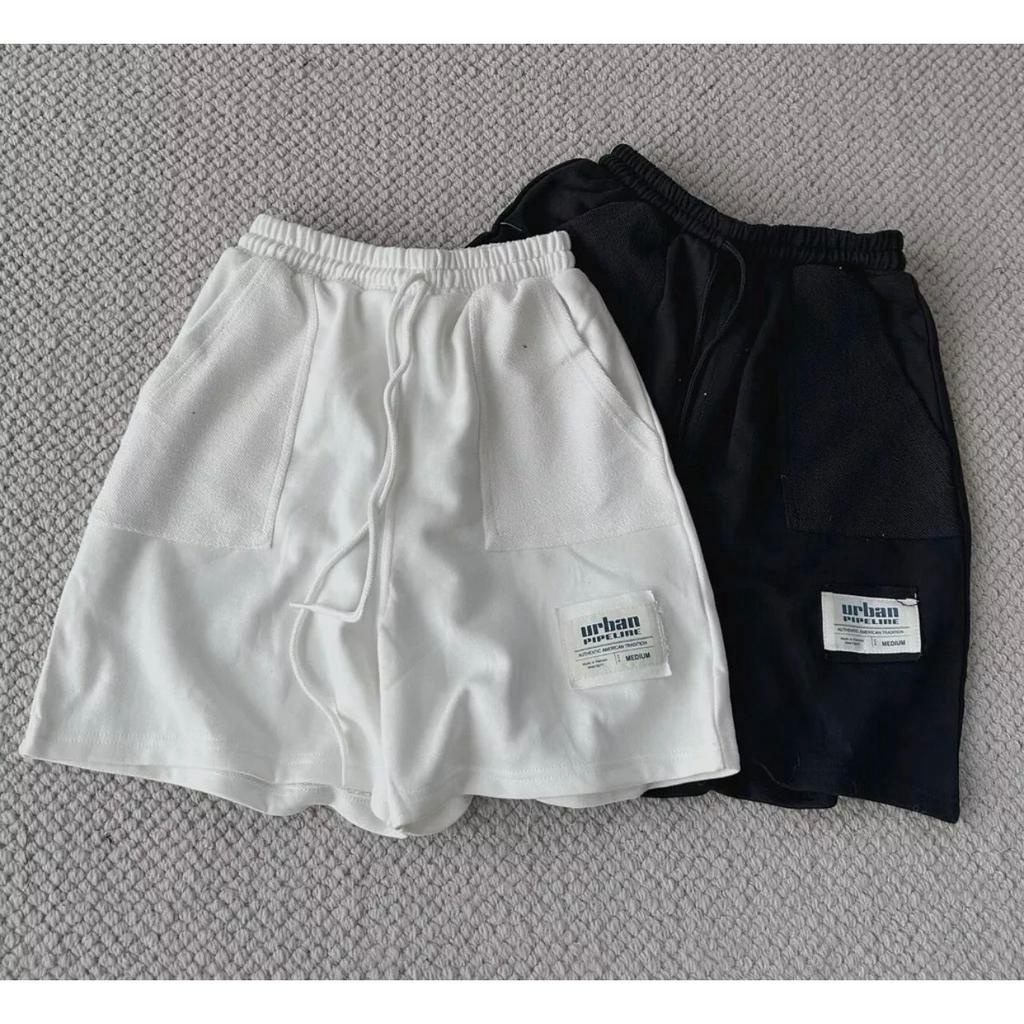 Quần Short Lửng Thun Da Cá in TAG Urban Unisex Form Rộng Nam Nữ Couple Phong Cách Retro Ulzzang NUPAKACHI