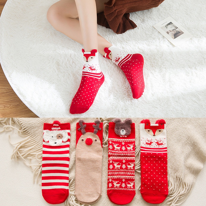Vớ WAFNHA D658 thiết kế Giáng Sinh xinh xắn đáng yêu dành cho nữ