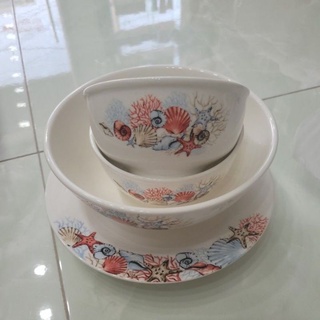Bộ 4 món tô chén dĩa tráng men cao cấp