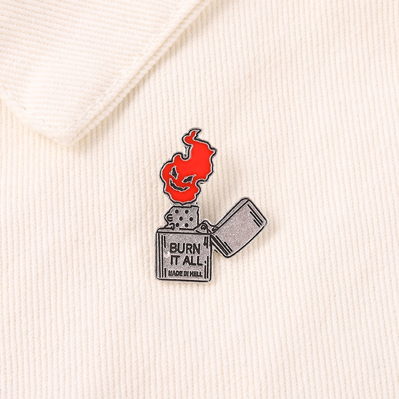 Ghim Cài Áo Hình Bật Lửa Hoạt Hình Sáng Tạo Vui Nhộn