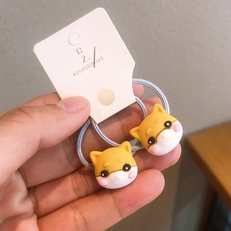 Set 2 Dây Cột Tóc Co Giãn Hình Sóc Chuột Dễ Thương Cho Bé Gái