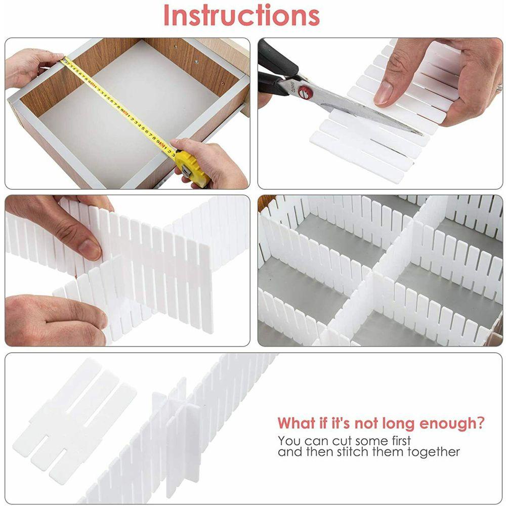 LANSEL Set 4 Thanh Chia Ngăn Tủ Đa Năng Bằng Nhựa