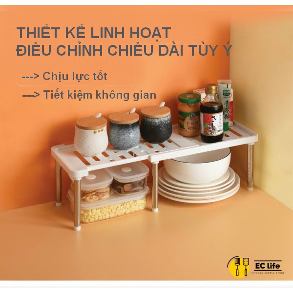 Kệ Gầm Bếp Đa Năng, Kệ Để Gia Vị Có thể Tùy Chỉnh Chiều Dài Linh Hoạt Tiện Dụng 0805