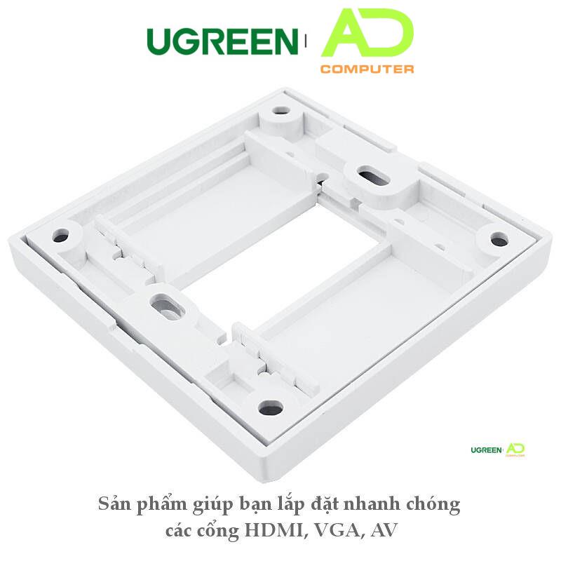 Mặt nạ âm tường VGA, AV, HDMI nhựa PVC màu trắng UGREEN 20316 - Hàng phân phối chính hãng - Bảo hành 18 tháng