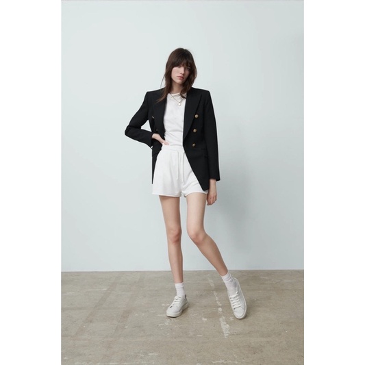 Order áo blazer xuất dư ZARA Áo blazer trang trí khuy kim loại