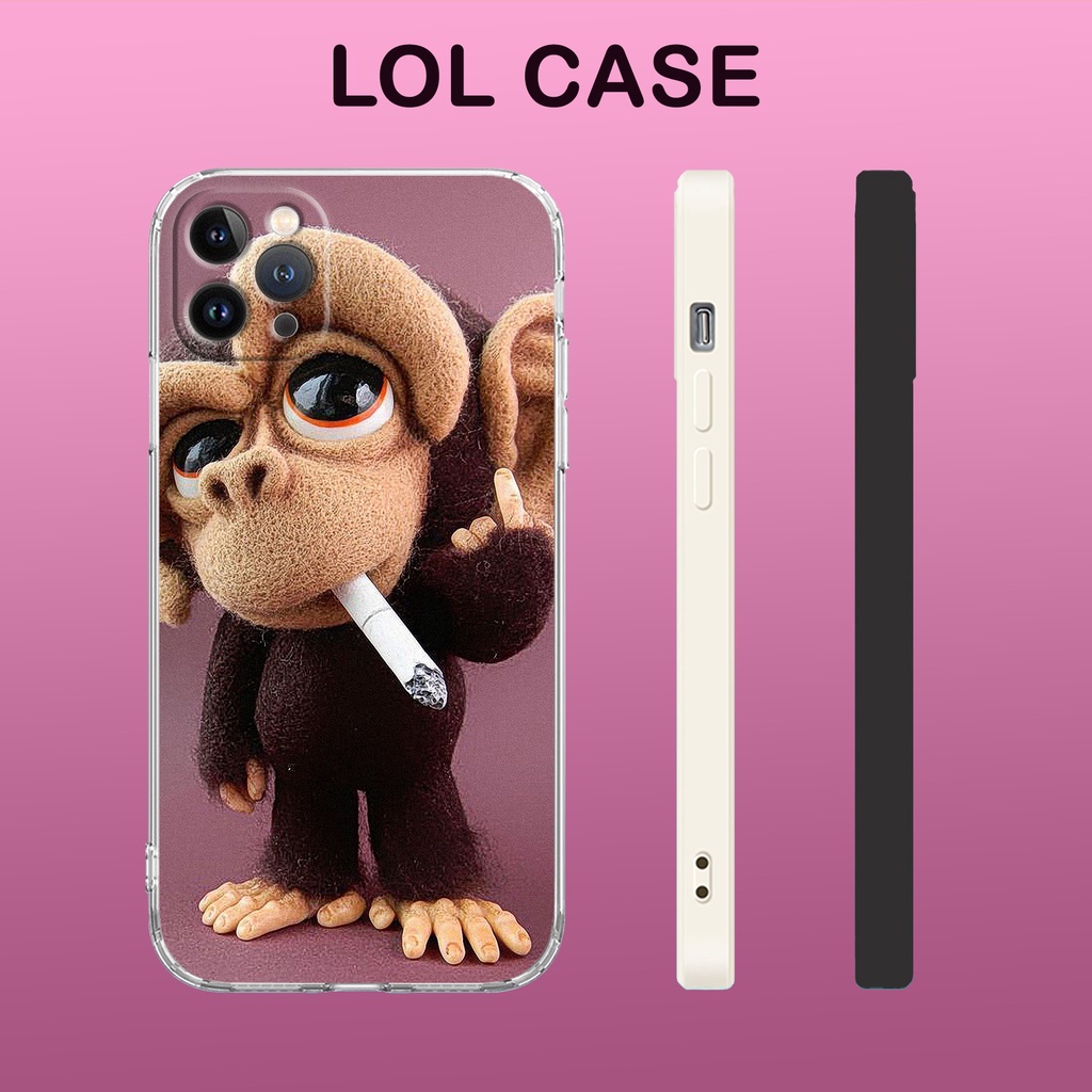 Ốp Lưng khỉ con hút thuốc cho iphone 6 - iphone 13 3DA20210021