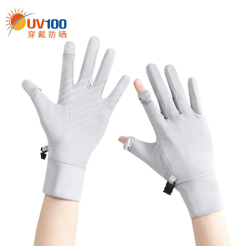 UV 100 găng tay chống nắng phần mỏng băng lụa Phụ nữ mùa hè che nắng có thể chạm vào màn hình chống tia cực tím đi xe đạ