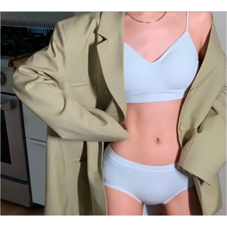 Set áo lót bikini thể thao nâng ngực không đường may và quần lọt khe gợi cảm cho nữ M02