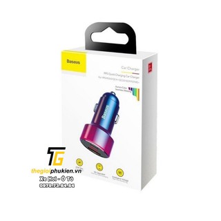 Tẩu sạc ô tô Baseus 2 cổng sạc Type-C, USB 45W PPS Quick Changer