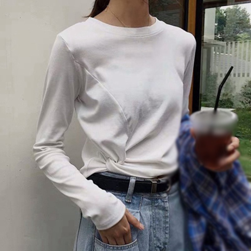 Áo Croptop Tay Dài Thiết Kế Ôm Sát Tôn Dáng