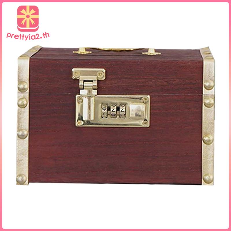 Ống Heo Tiết Kiệm 2 Ngăn Có Khóa Mật Khẩu Phong Cách Vintage