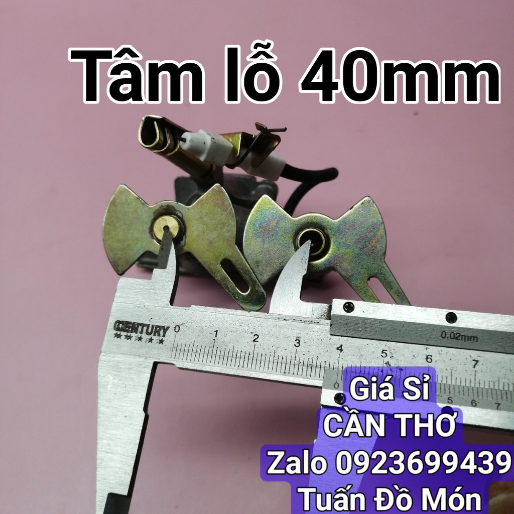 Ổ hòa khí/cụm đánh lửa đôi 2 béc magneto bếp gas đơn đôi dương kính inox thông dụng