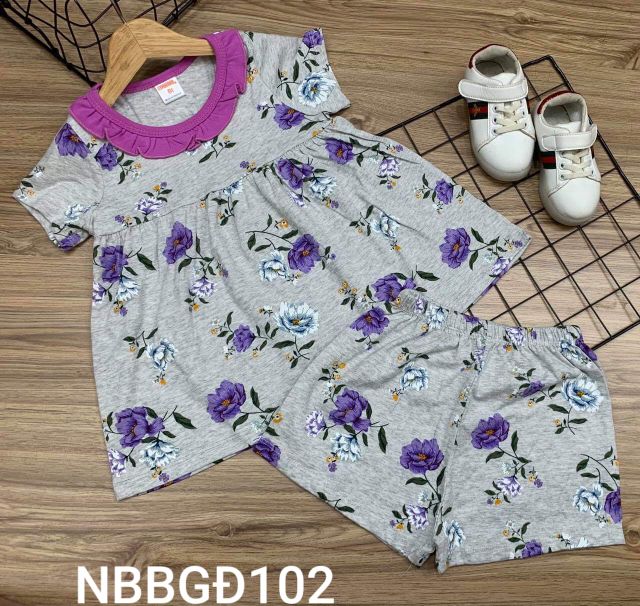 [20 Màu] Bộ ngắn babydoll thun cotton size đại siêu xinh cho bé gái từ 24 đến 40kg - Bộ quần áo bé gái