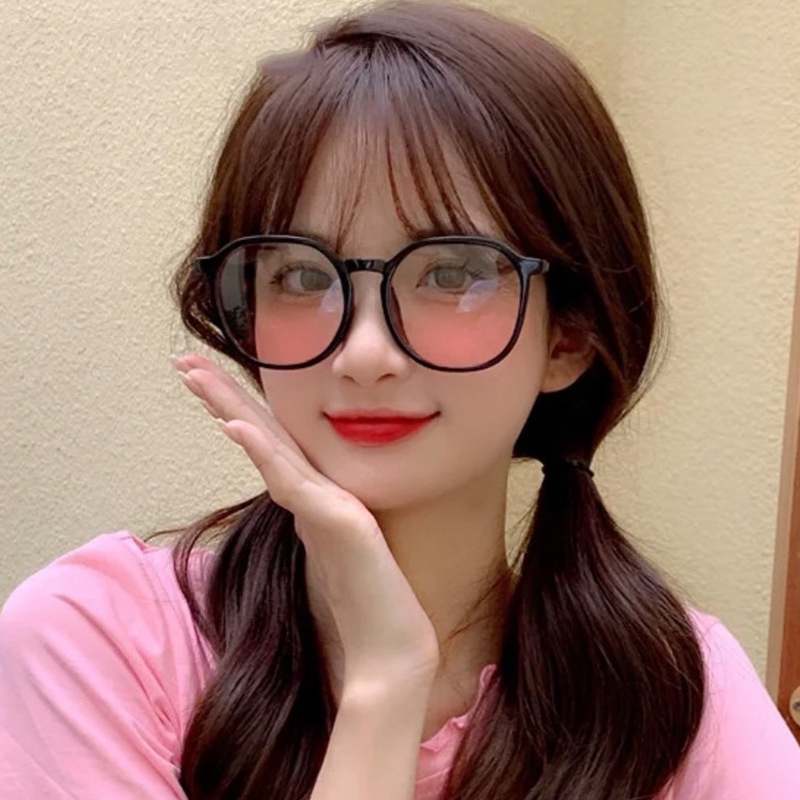 Kính má hồng thời trang nữ Hottrend 2022 phong cách Hàn Quốc cá tính chống UV kính mát ngố tròn ombre hồng đẹp rẻ 091