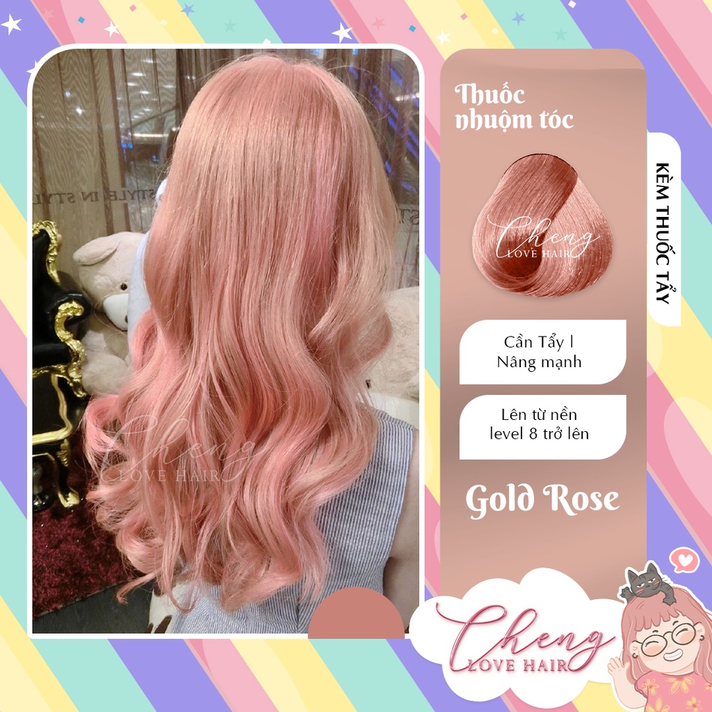 Thuốc Nhuộm Tóc Màu ROSE GOLD Kèm Tẩy | Chenglovehair, Chenglovehairs