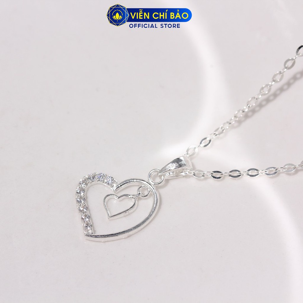 Dây chuyền nữ trái tim lồng chất liệu bạc s925 thời trang phụ kiện trang sức nữ Viễn Chí Bảo D400757