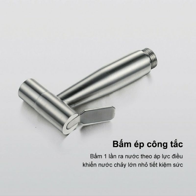 Bảo hành 3 năm-Gói nâng cấp  Vòi xit Vệ Sinh Tăng Áp Inox Sus 304 Cao Cấp Ống dây thép không gỉ dài 1,4 m - Yobomall