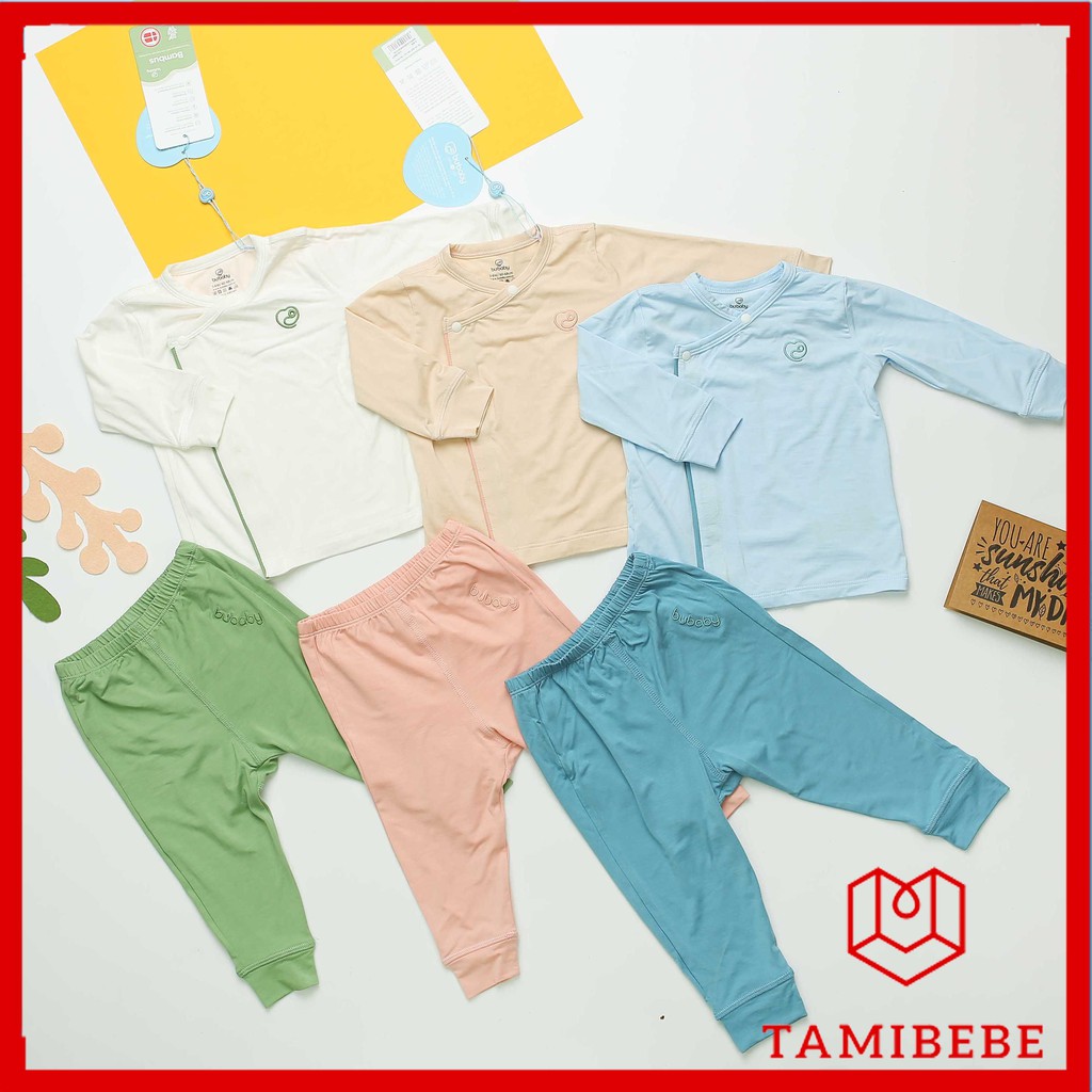 Quần áo trẻ em Bu Babywear - Bộ cài lệch dài tay trơn Bu Baby - TAMIBEBE