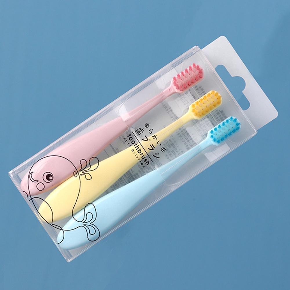 [Hàng mới về] Set 3 bàn chải đánh răng lông mềm xinh xắn cho bé từ 2-6 tuổi