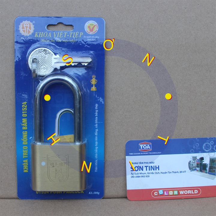 Khoá đồng bấm được cầu khoá dài Việt Tiệp 01524 01624