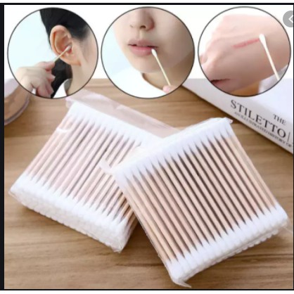 Tăm bông gói U100 que gỗ 100% Cotton cao cấp người lớn