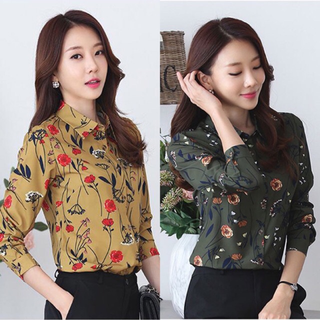 Áo sơ mi công sở hoa ly ly size m l