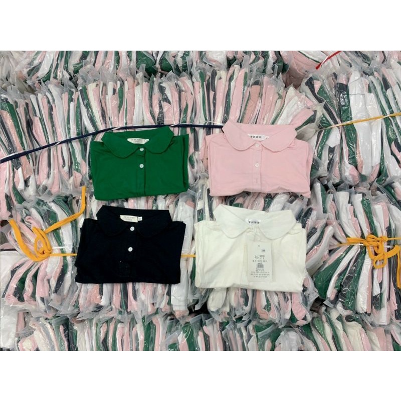 SET 4 ÁO COTTON CỔ SEN CHO BÉ GÁI SIÊU XINH