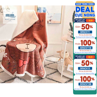 Chăn lông cừu 2 lớp loại dày siêu ấm cho bé